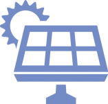 Solarpanel mit Sonne als Symbol für Energieeffizienz und Photovoltaik im Smart Home
