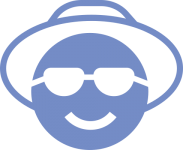 Smiley mit Sonnenbrille und Hut als Symbol für Komfort und Entspannung im Smart Home
