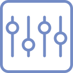 Symbol mit Schiebereglern als Zeichen für individuelle Steuerung und Kontrolle im Smart Home